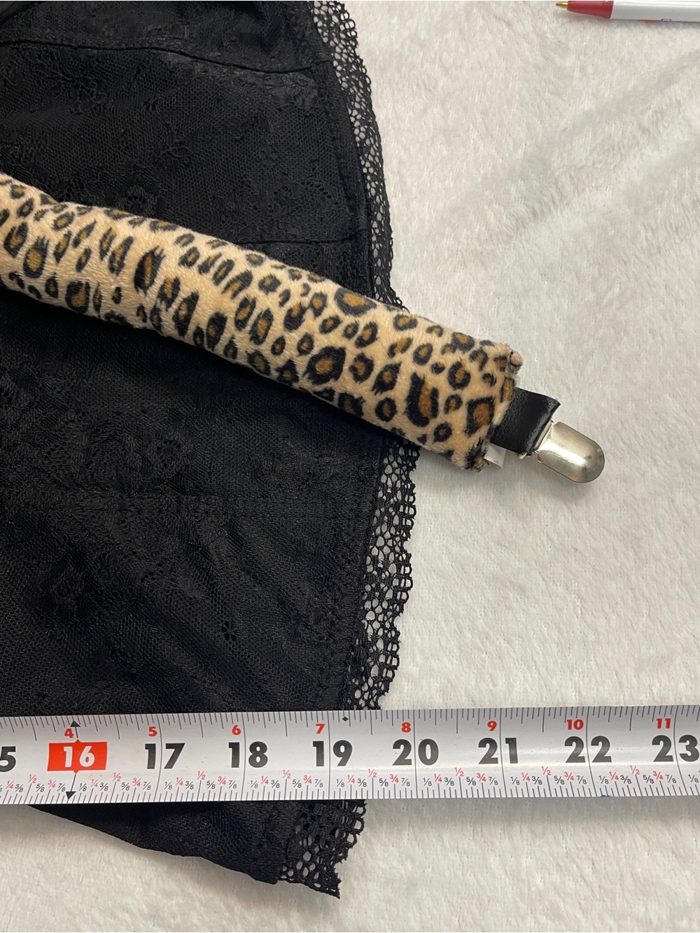 Spirit Halloween Black Lace Corset Top & Leopard Tail Set Cat Costume L - Picture 5 of 5